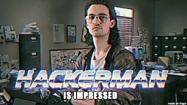 Hackerman A picture of Hackerman from the movie Kung Fury